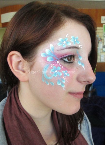 adult face painting eye flowers design