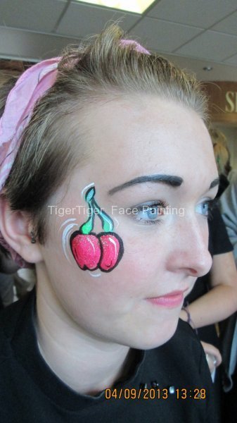 student face art burlesque cherries