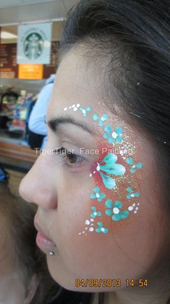 student face painting flowers design