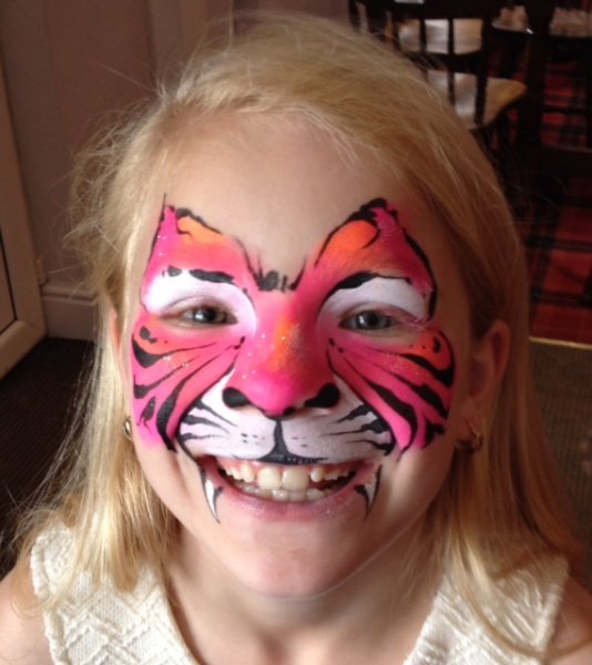 pink tiger face paint