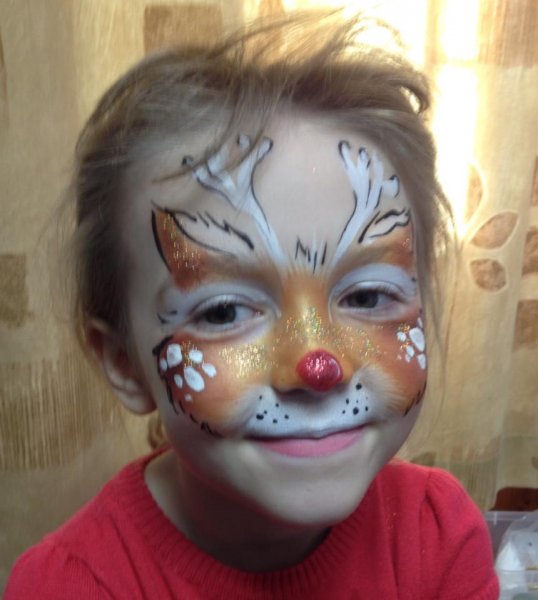 rudolph face painting