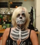 halloween face painting skeleton lady